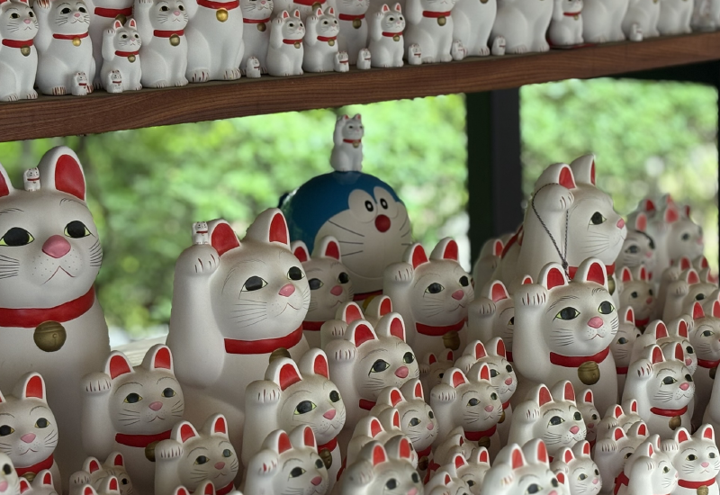 Just a handful of the many cat figures