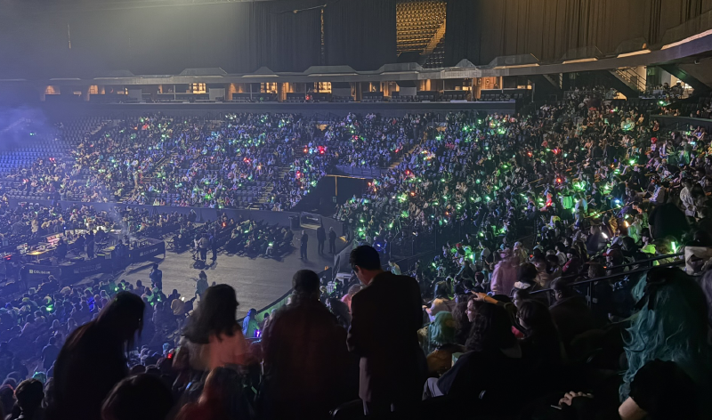 The crowd finds their seats before the show begins