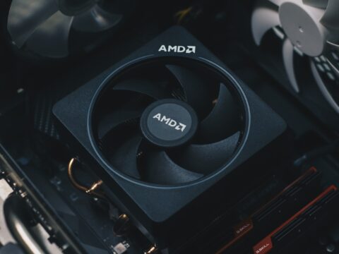 black AMD graphics card